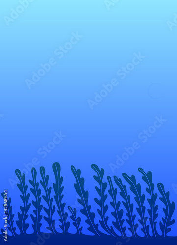 Background with seaweed on the bottom