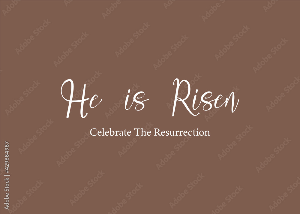 Easter banner vector, greeting card from Luke 24:6, religious illustration with text He is Risen, Easter decoration, Celebrate the Resurrection, Easter symbol, vector illustration