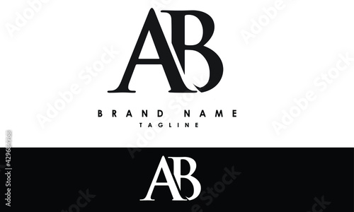Alphabet letters Initials Monogram logo AB, BA, A and B