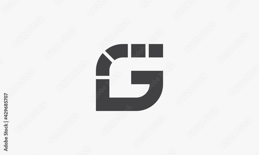 abstract G uppercase logo on wite background. abstract G uppercase logo on wite background.