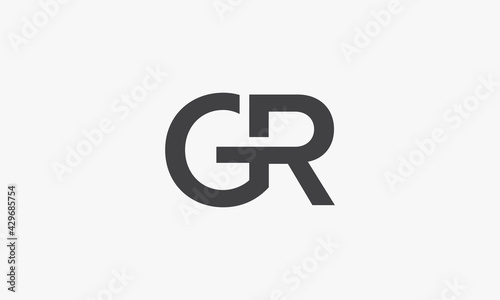 GR logo letter isolated on white background.