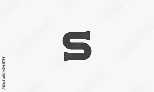 S pipe letter logo concept isolated on white background