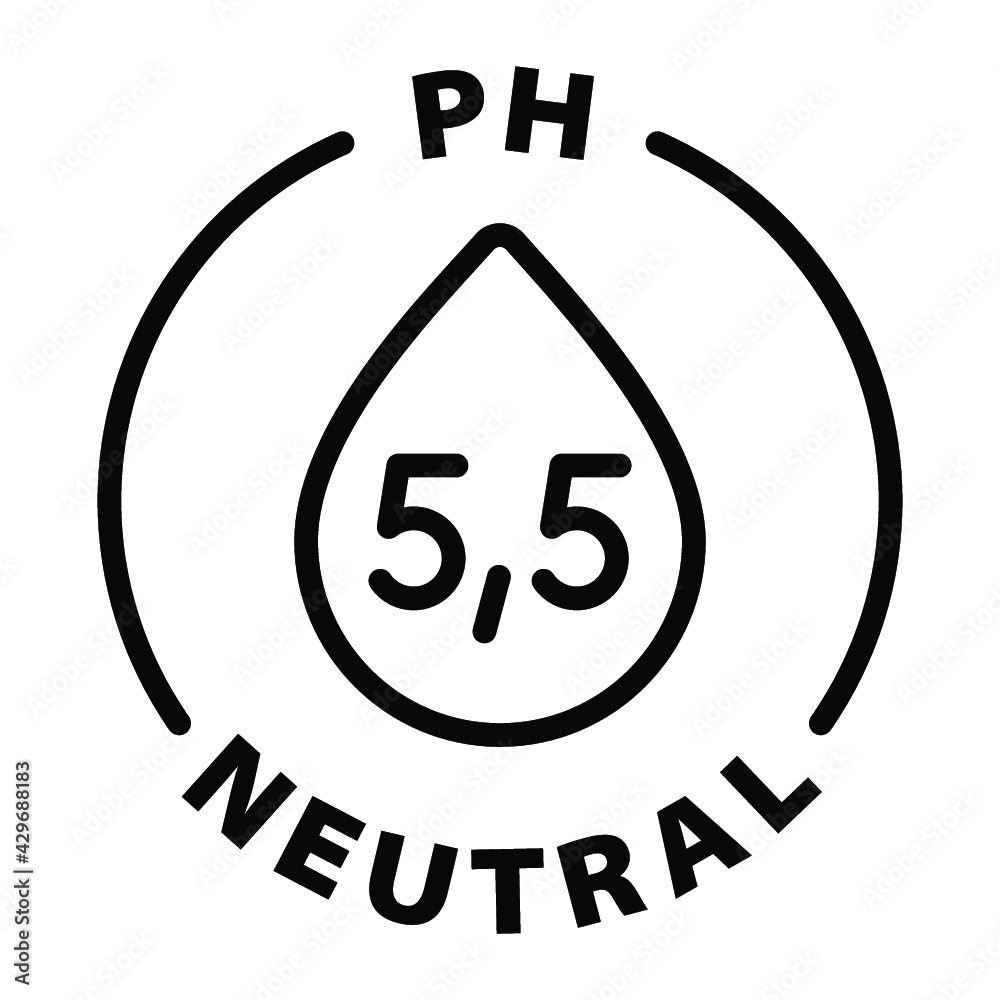 ph neutral black outline label icon on transparent background Stock