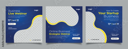 Business webinar banner for social media post template 