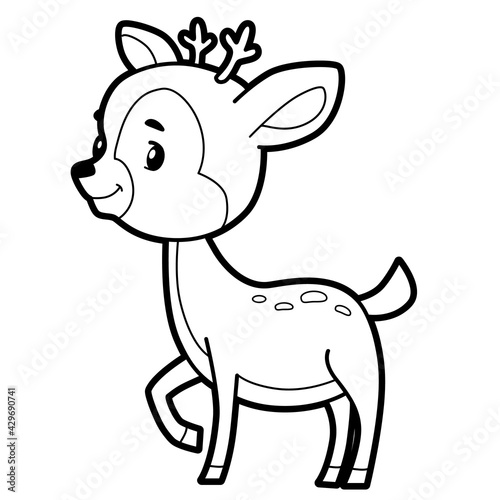 Coloring book or page for kids. Black and white vector illustration