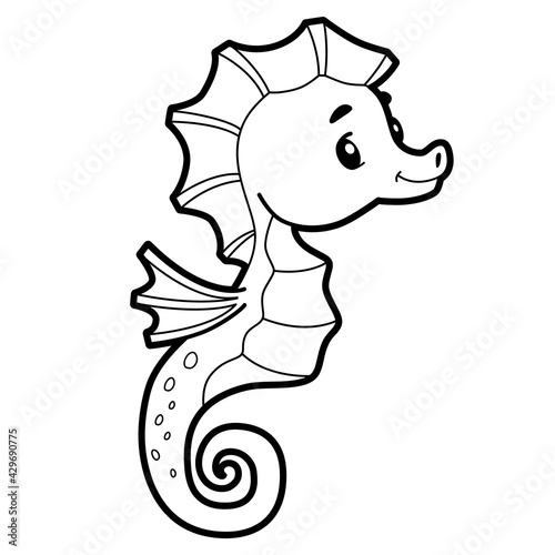 Coloring book or page for kids. Black and white vector illustration