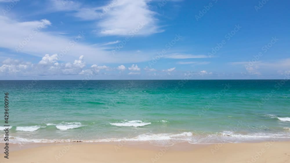 Phuket Thailand. Professional Video. View of Summer beach sea. beach sea blue sky background. Nature and travel concept. Phuket Thailand. Professional Video. View of Summer beach sea. beach sea blue sky background. Nature and travel concept.
