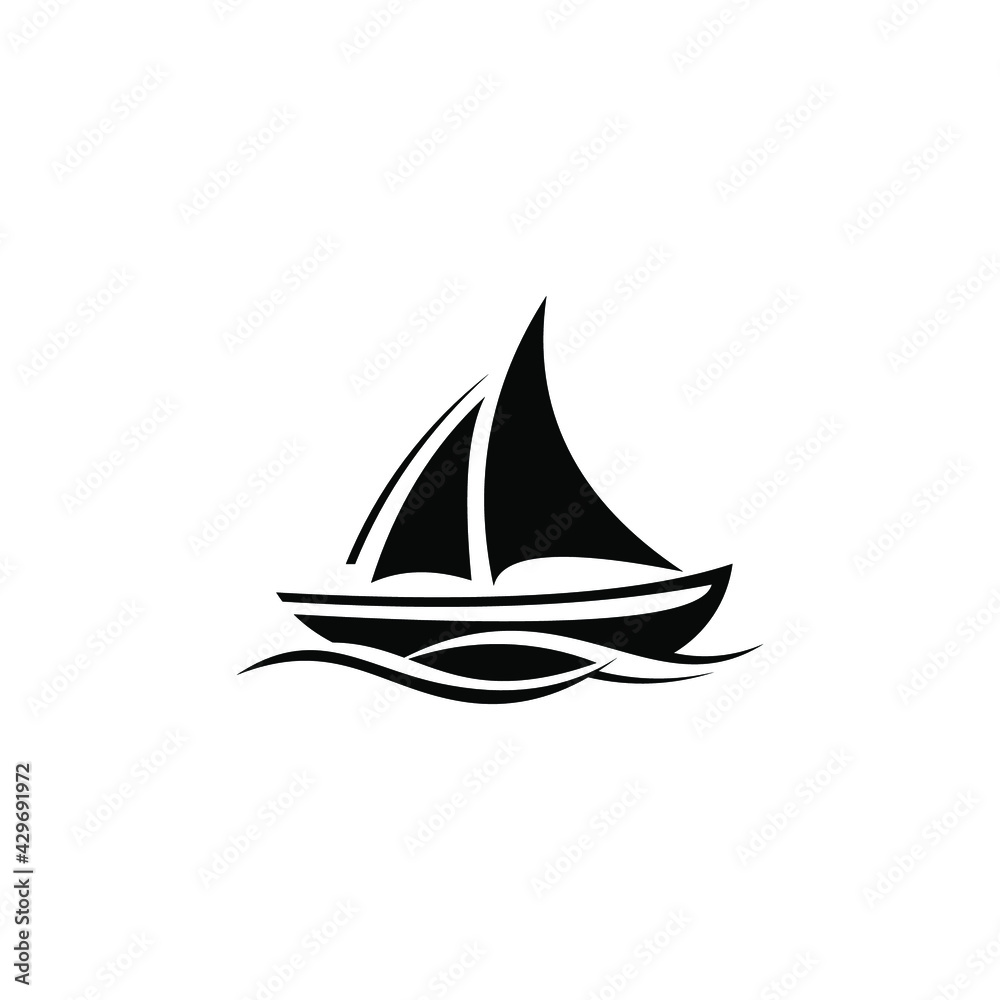 boat logo design vector