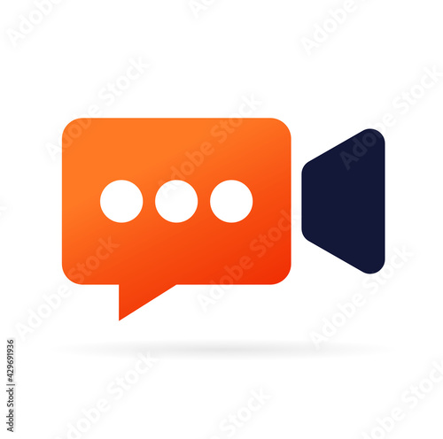 video chat logo vector symbol