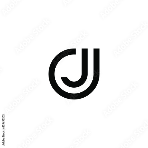 letter DJ logo design vector
