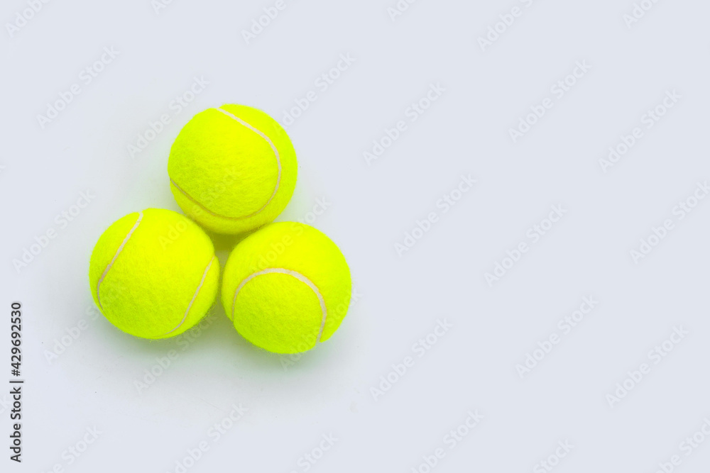 Tennis balls on white background.