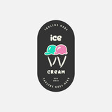 Ice cream and gelato logo design vector template. Vector illustration.