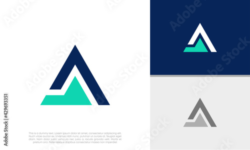 Innovative high tech logo template. Template label for blockchain technology. Technology Logo. 	
Initials A logo design.