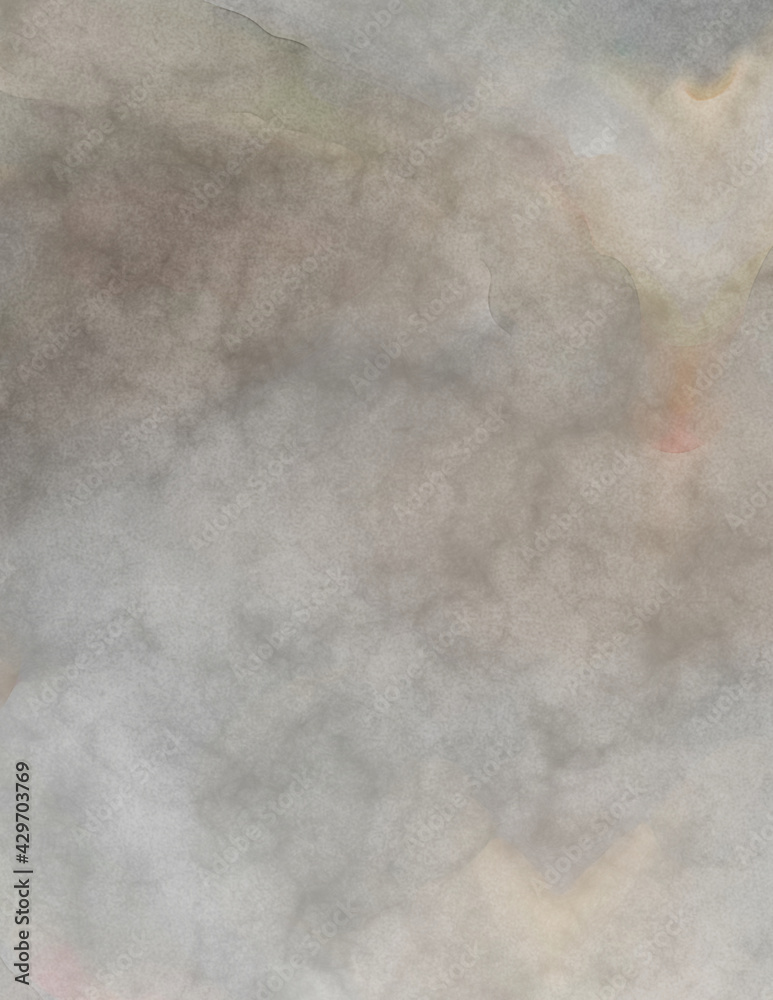 Naklejka premium Watercolor abstract painting with pastel colors. Soft color painted illustration of calming composition for poster, wall art, banner, card, book cover or packaging. Modern brush strokes painting.