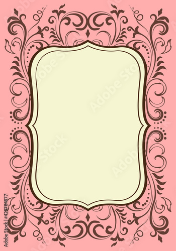 Ornamental elegant floral baroque vintage frame