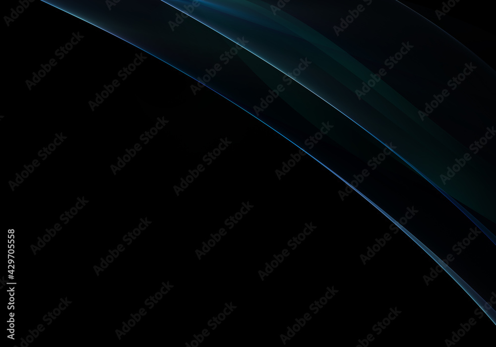 Fototapeta premium Abstract background waves. Black and dark blue abstract background for wallpaper or business card