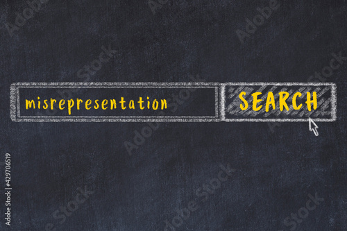 Fotografie Chalk sketch of browser window with search form and inscription misrepresentatio
