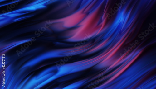 Fluid abstract background with colorful gradient. 2D illustration of modern movement.