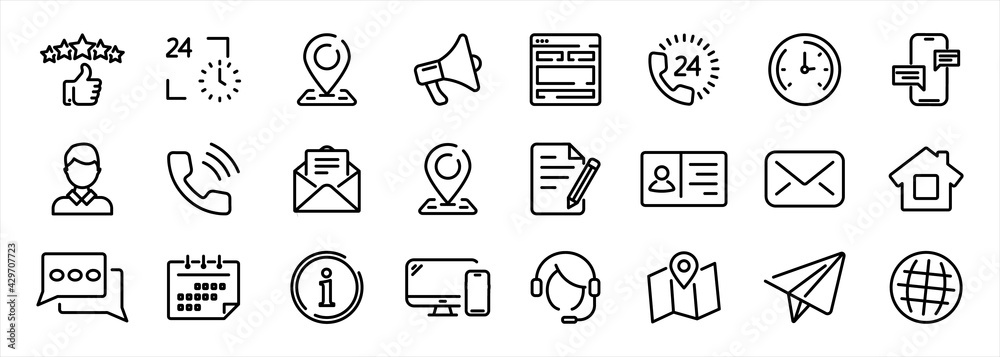 Безымянный-4Set of simple Contact us icons for web and mobile app. Social Media network icon call us email mobile signs. Customer service. Contact support sign and symbols