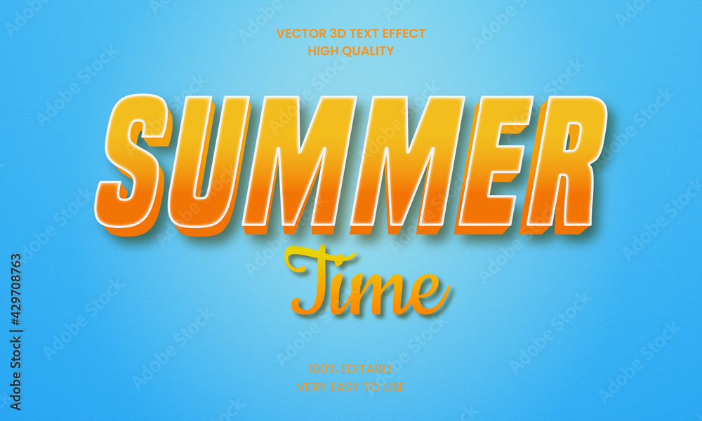 Summer 3d Editable Text Effect Styles Premium Vector