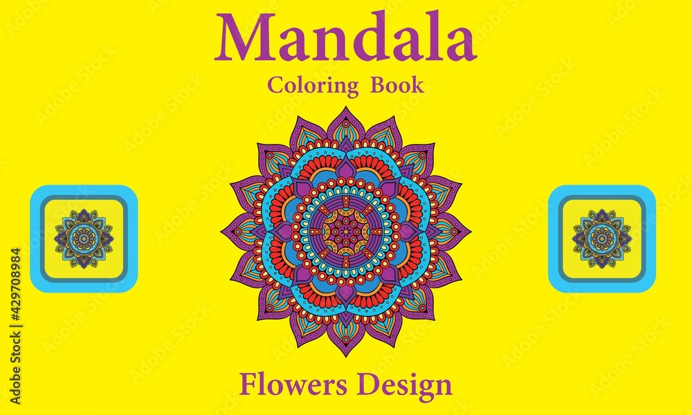 Fototapeta premium Mandala coloring book for adult . flower coloring book.
