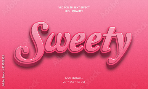 Sweety 3d Editable Text Effect Styles Premium Vector
