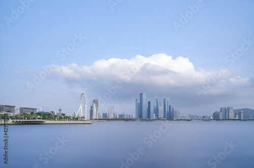 The skyline of Qianhai CBD  Shenzhen  China