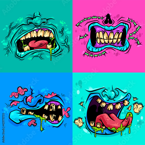 Pack hannya mouths template