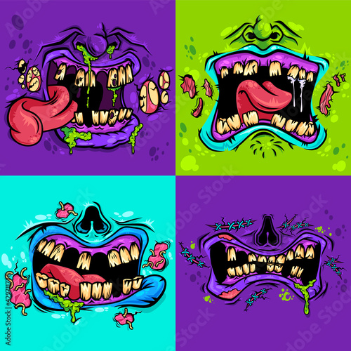 Pack zombie mouths template
