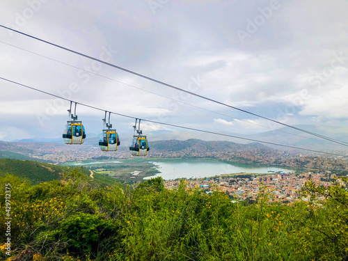 cable car on mountain