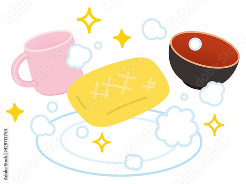 食器洗いのイメージイラスト
