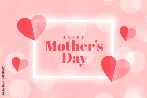 mothers day event card with hearts