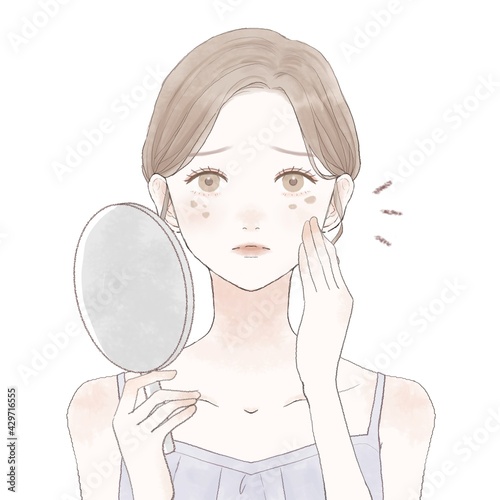 女性　スキンケア　シミ