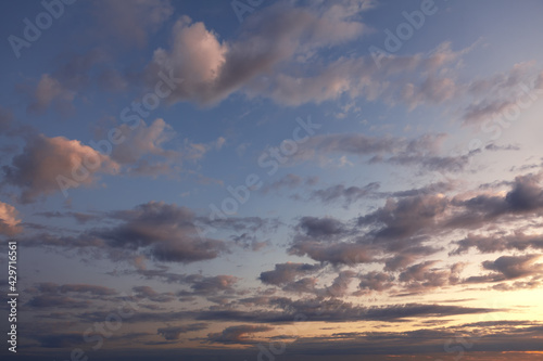 spectacular clouds in the morning sky at sunrise