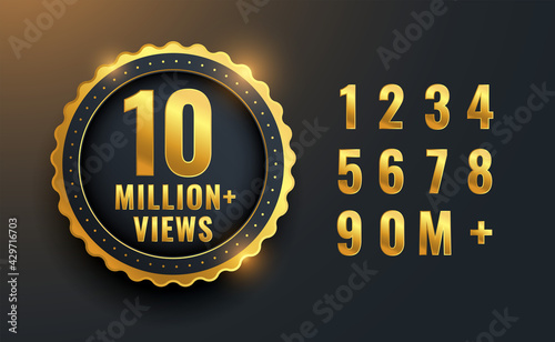 10 million or 10m views celebration label design