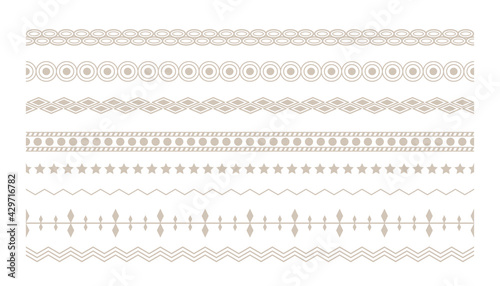 ethnic floral boho borders set design