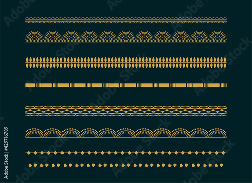 decorative ethnic boho borders pattern design set