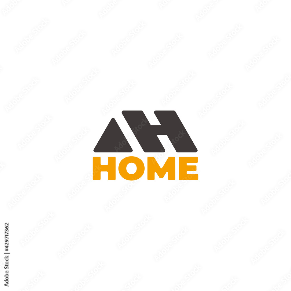 Fototapeta premium triangle arrow letter h home text geometric logo vector