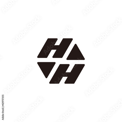 letter h street road symbol geometric hexagonal logo vector