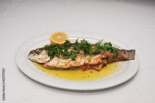 Delicious Grilled Bronzino Fish photo