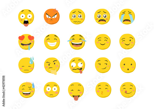 Emoji set funny, funny emoji set, social media emoji, emoticon