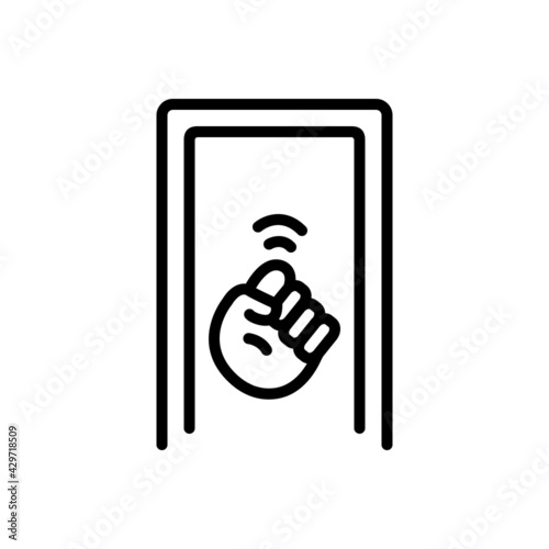 Black line icon for knock