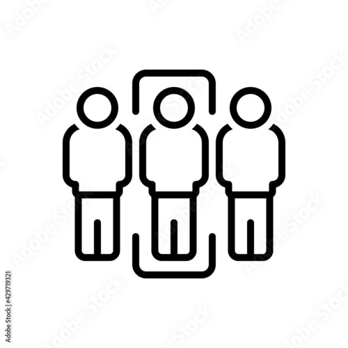 Black line icon for demographic