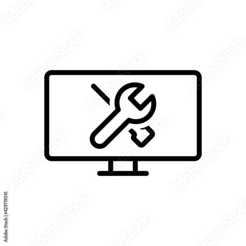 Black line icon for dept