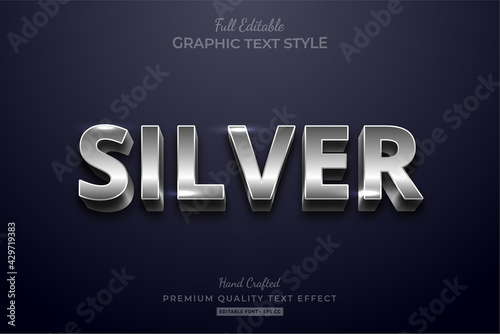 Silver Shine Editable Text Effect Font Style