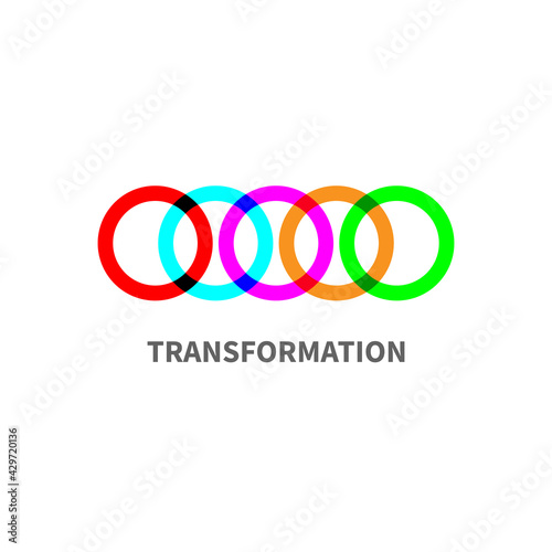 Business logo with connected color circles