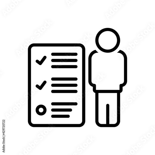 Black line icon for responsibilities