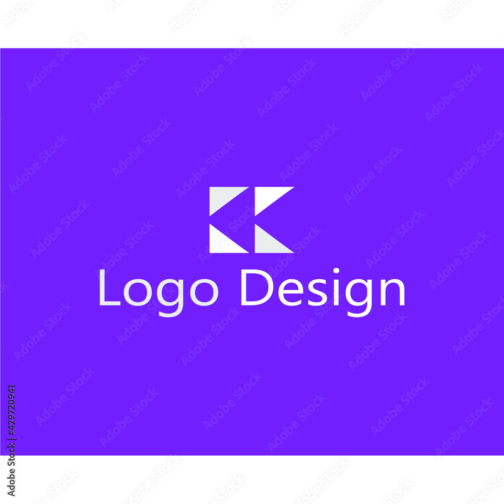 abstract logo collection of triangles forming two letter K abstract logo collection of triangles forming two letter K