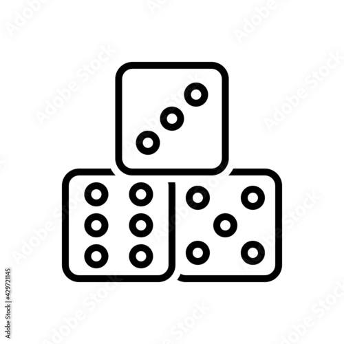 Black line icon for dies