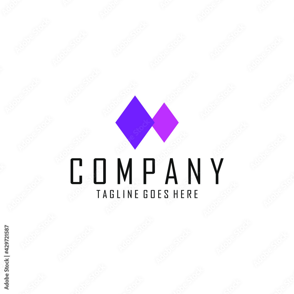 Obraz premium purple and pink rhombus logo image